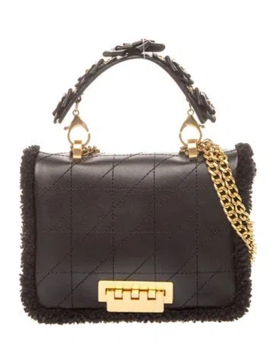 Pre-owned Zac Zac Posen Leather Top Handle Bag In Black