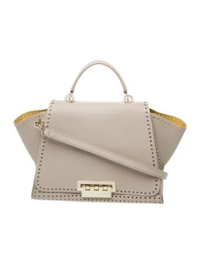 Pre-owned Zac Zac Posen Leather Top Handle Bag In Gray