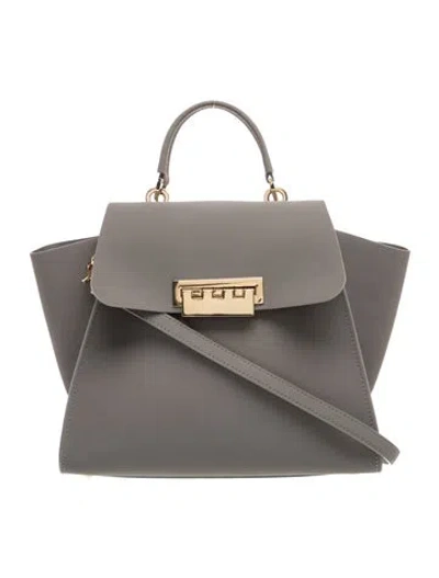 Pre-owned Zac Zac Posen Leather Top Handle Bag In Grey