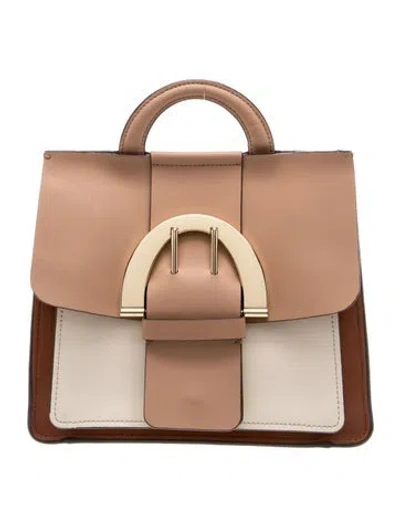 Pre-owned Zac Zac Posen Leather Top Handle Bag Medium In Neutral