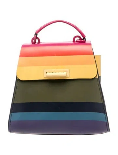 Pre-owned Zac Zac Posen Leather Top Handle Bag In Multicolor