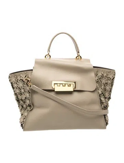 Pre-owned Zac Zac Posen Leather Top Handle Bag In Neutral