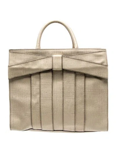 Pre-owned Zac Zac Posen Leather Top Handle Bag In Neutrals