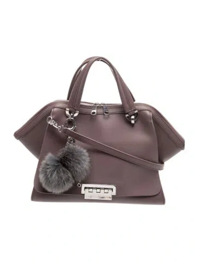 Pre-owned Zac Zac Posen Leather Top Handle Bag In Purple