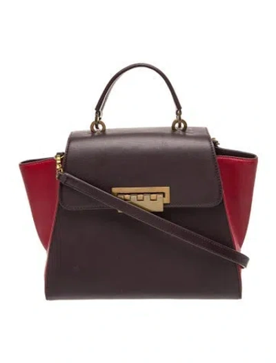 Pre-owned Zac Zac Posen Leather Top Handle Bag In Purple