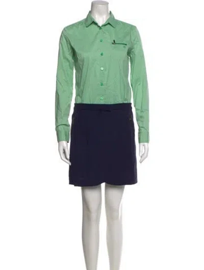 Pre-owned Zac Zac Posen Mini Dress In Green