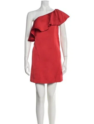 Pre-owned Zac Zac Posen One-shoulder Mini Dress W/ Tags In Red