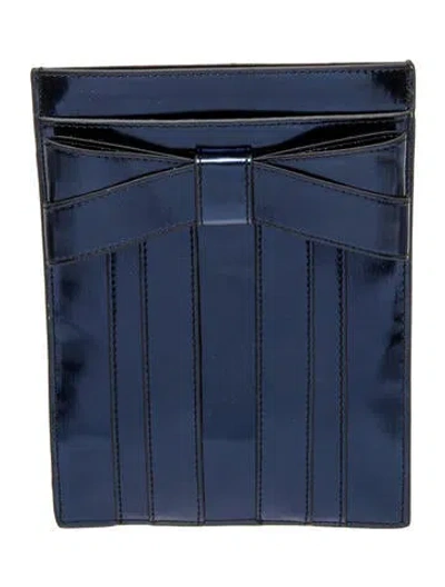 Pre-owned Zac Zac Posen Patent Leather Portfolio W/ Tags In Blue