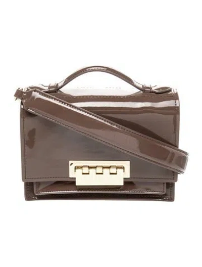 Pre-owned Zac Zac Posen Patent Leather Top Handle Bag In Brown