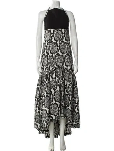Pre-owned Zac Zac Posen Printed Long Dress In Gray