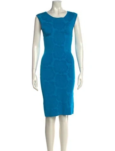 Pre-owned Zac Zac Posen Scoop Neck Knee-length Dress In Blue