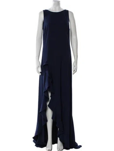 Pre-owned Zac Zac Posen Scoop Neck Long Dress W/ Tags In Blue