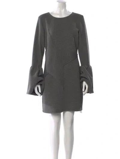 Pre-owned Zac Zac Posen Scoop Neck Mini Dress In Gray