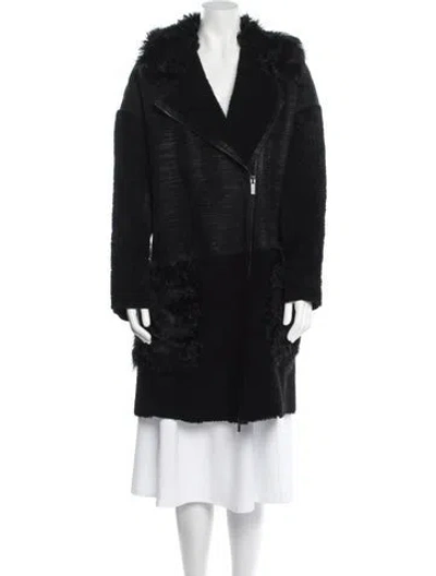 Pre-owned Zac Zac Posen Shearling Fur Coat In Black