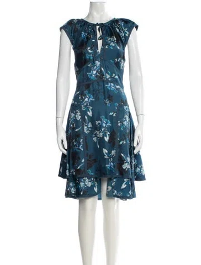 Pre-owned Zac Zac Posen Silk Knee-length Dress In Blue