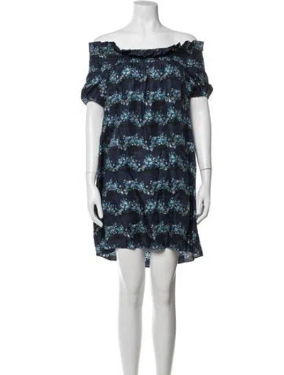 Pre-owned Zac Zac Posen Silk Mini Dress In Blue