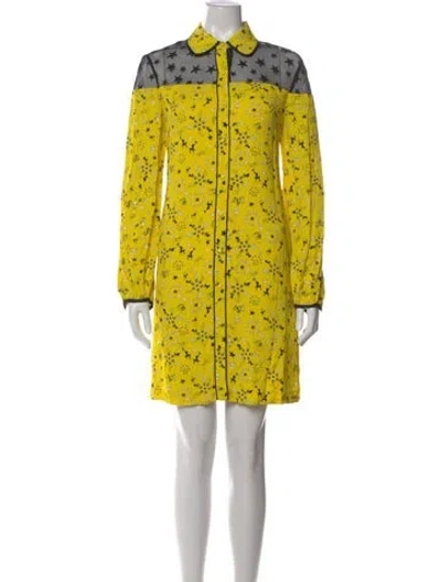 Pre-owned Zac Zac Posen Silk Mini Dress In Yellow