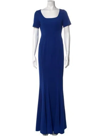 Pre-owned Zac Zac Posen Square Neckline Long Dress In Blue