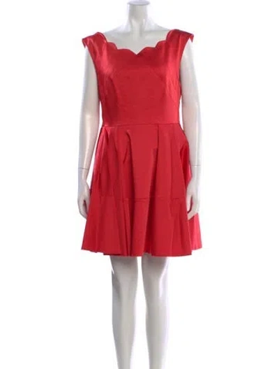 Pre-owned Zac Zac Posen Square Neckline Mini Dress In Red