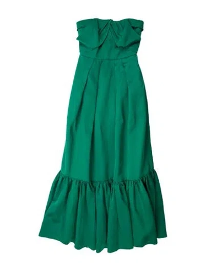 Pre-owned Zac Zac Posen Strapless Long Dress In Green