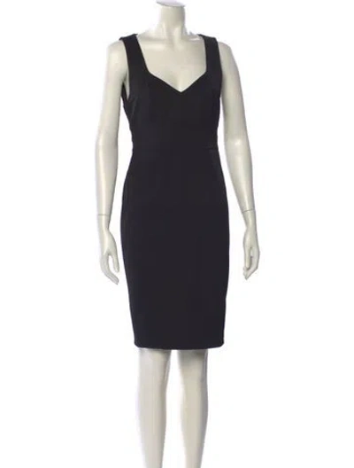 Pre-owned Zac Zac Posen V-neck Knee-length Dress In Black