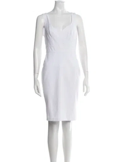 Pre-owned Zac Zac Posen V-neck Knee-length Dress In Grey