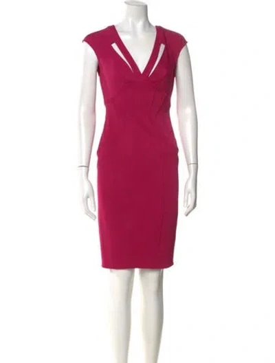 Pre-owned Zac Zac Posen V-neck Knee-length Dress W/ Tags In Pink