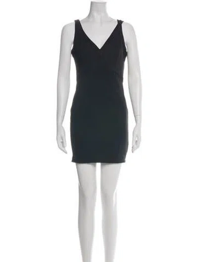 Pre-owned Zac Zac Posen V-neck Mini Dress In Blue