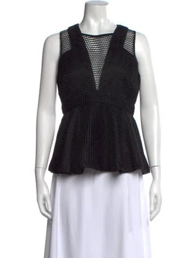 Pre-owned Zac Zac Posen V-neck Sleeveless Top In Black