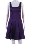 Zac Zac Posen Womens Betty Ribbed Satin Swing Dress Purple In Purple