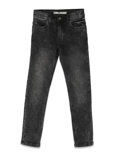 Zadig & Voltaire Kids' Denim Back Lavé In Black