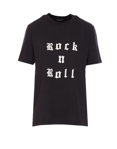 Zadig &amp; Voltaire Edwin Hc Rock And Roll T-shirt In Carbone
