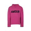 Zadig & Voltaire Fuchsia Turtleneck For Girl With Writing In Fuchsia