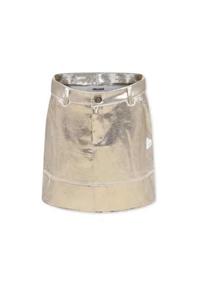 Zadig & Voltaire Kids' Gold Skirt For Girl With Herat