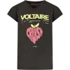 ZADIG &AMP; VOLTAIRE GREEN T-SHIRT FOR GIRL WITH LOGO
