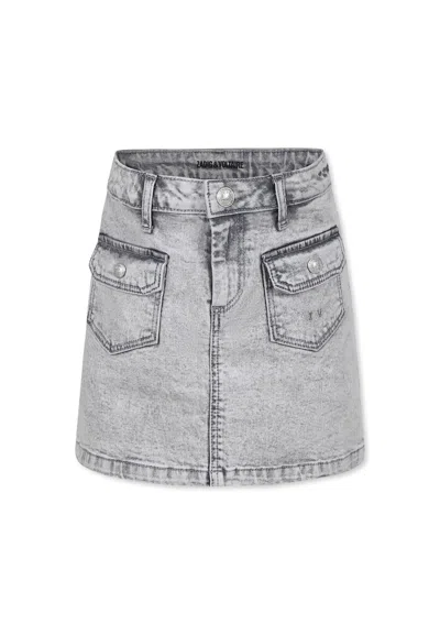 Zadig & Voltaire Kids' Grey Skirt For Girl With Wings