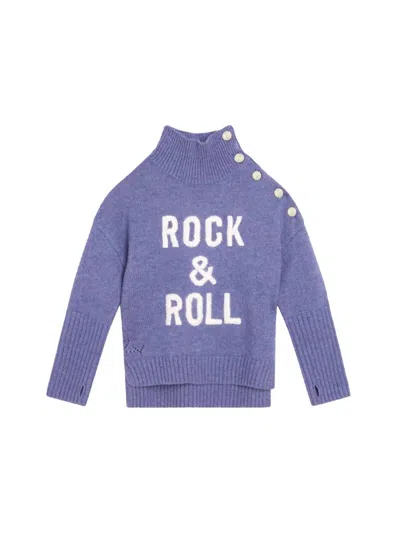 Zadig &amp; Voltaire Kids' High Neck Pullover Buttons In Purple