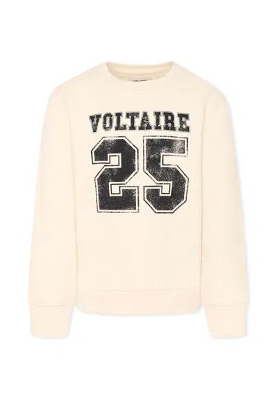 Zadig & Voltaire Kids' Ivory Sweatshirt For Boy With Logo