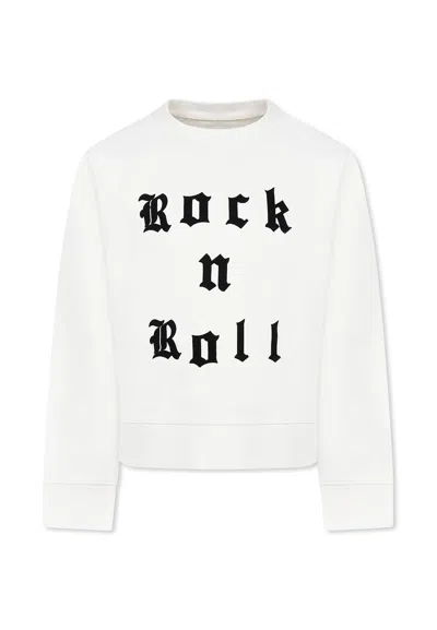 Zadig & Voltaire Kids' Ivory Sweatshirt For Girl With Writing
