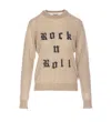 Zadig & Voltaire Ivy Geology Crewneck Knitwear With Embroidered Text In Brown