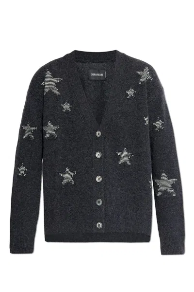 Zadig &amp; Voltaire Mirka Stars Button-up Cardigan In Black