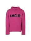 Zadig & Voltaire Fuchsia Turtleneck For Girl With Writing In Pink