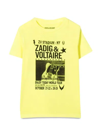 Zadig & Voltaire Kids' Short-sleeved T-shirt In Yellow