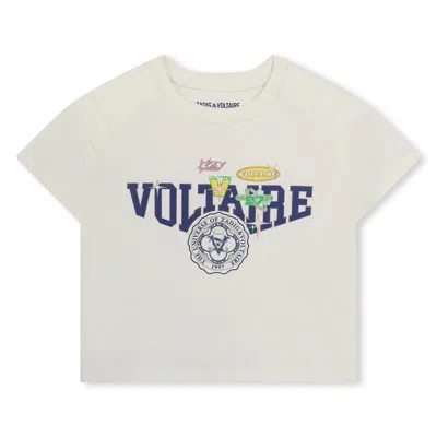 Zadig &amp; Voltaire Kids' T-shirt Con Stampa In Crema