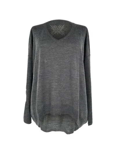 Pre-owned Zadig & Voltaire 2020s V-neck Sweater In Grey