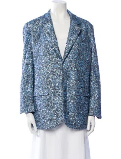 Pre-owned Zadig & Voltaire 2023 Sequin Evening Jacket In Blue