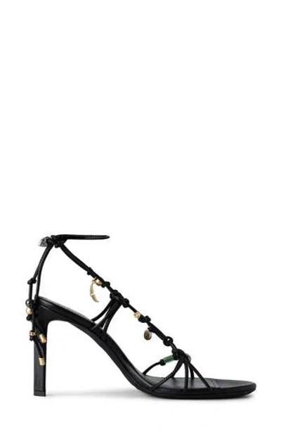 Zadig & Voltaire Alana Leather Ankle Strap Sandal In Black
