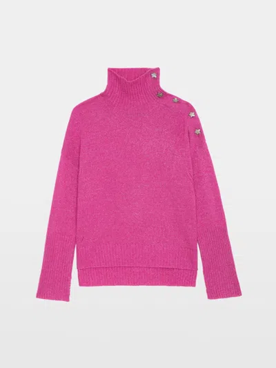 Zadig & Voltaire Alma Jewelled Cashmere Sweater In Purple