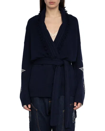 Zadig & Voltaire Alpa Cardigan Coat In Blue