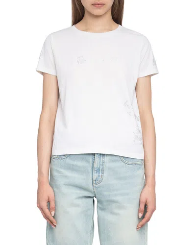 ZADIG & VOLTAIRE ALYS PCL MULTICUSTO EMBELLISHED TEE